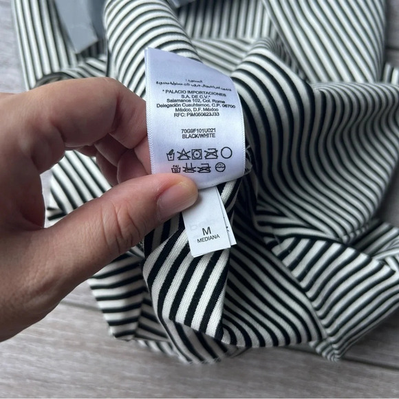 Bebe Short Asymmetrical Striped Stretch  Mini Dress - Picture 13 of 15